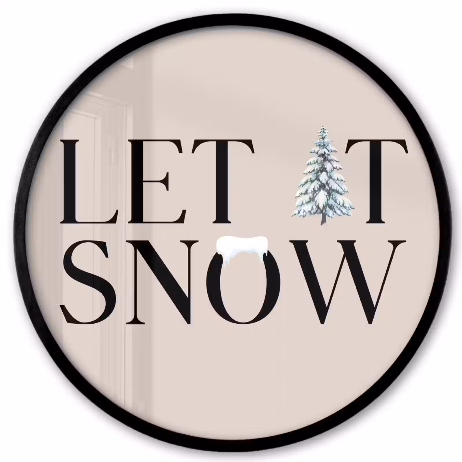 Ronde fotolijst - Tekst - Kerst - Sneeuw — 1