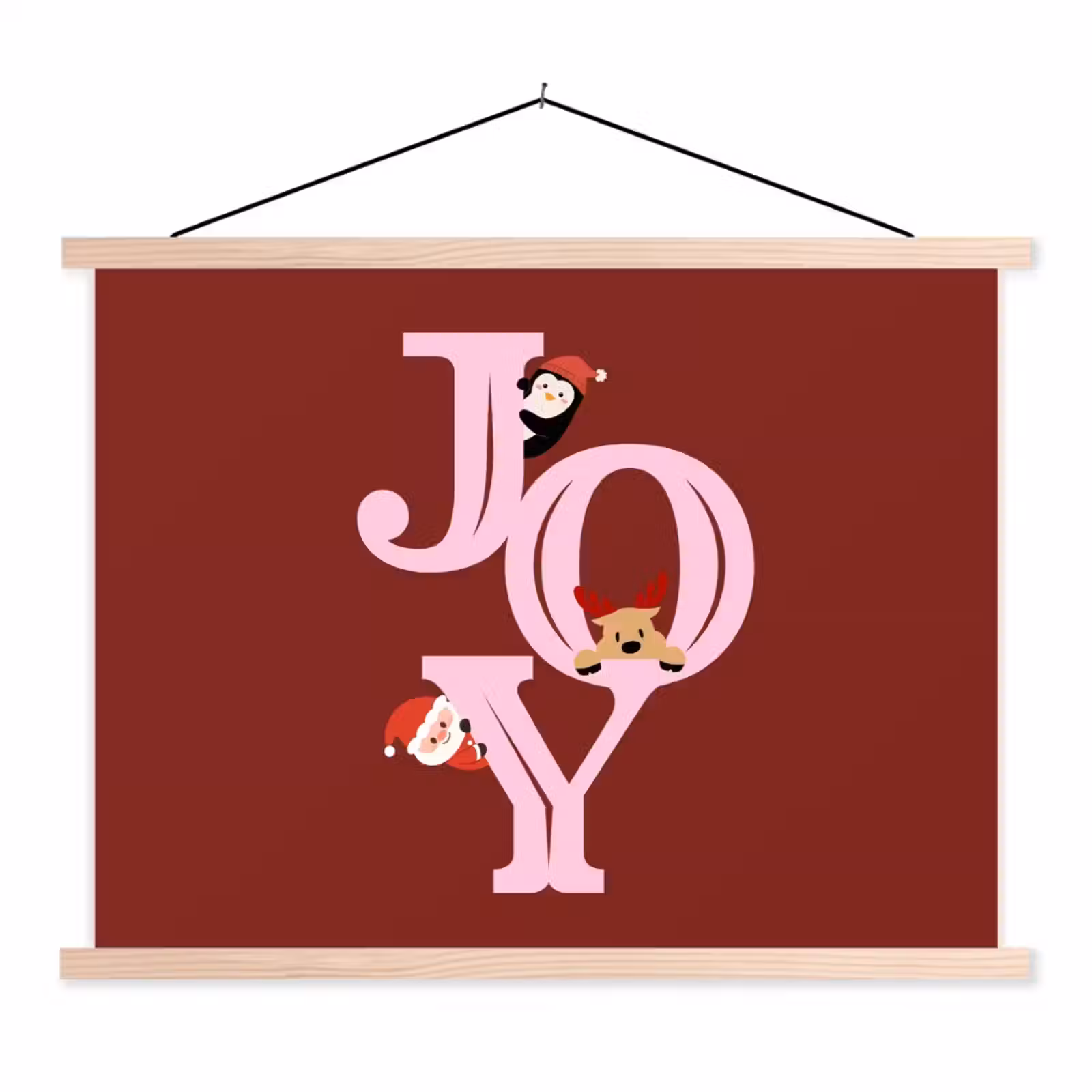Schoolplaat - Joy - Kerst - Animatie - Rood - Roze — 1