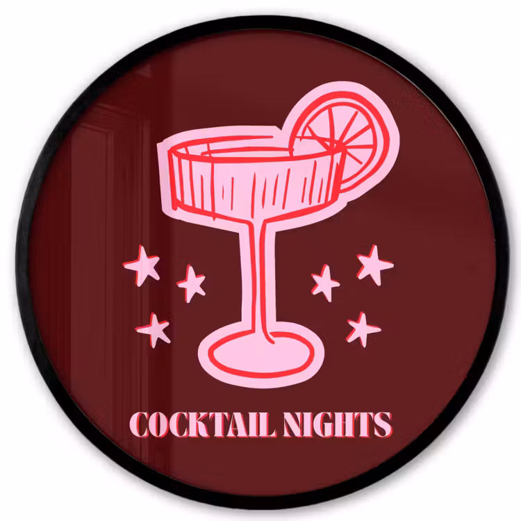 Ronde fotolijst - Cocktail - Kerst - Burgundy - Roze — 1
