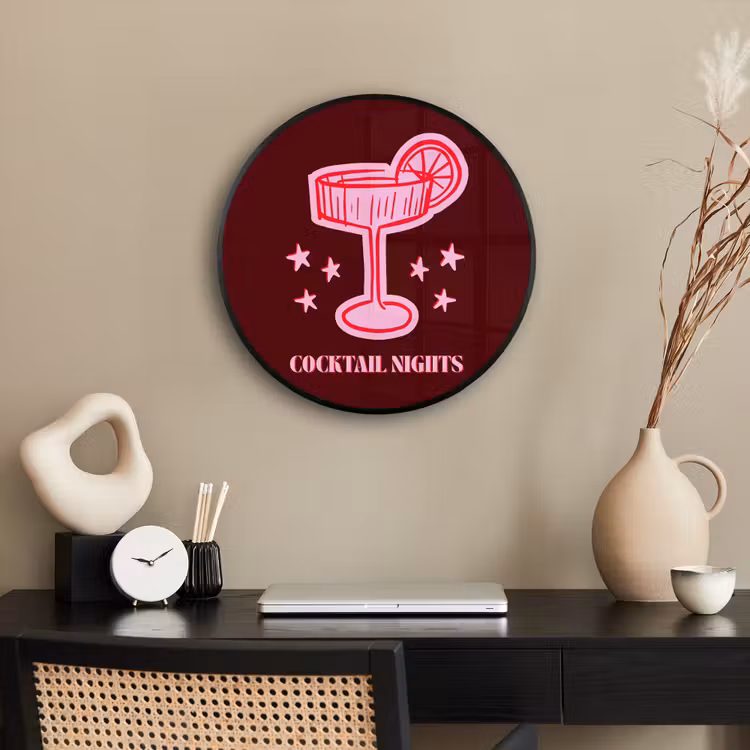 Ronde fotolijst - Cocktail - Kerst - Burgundy - Roze — 3
