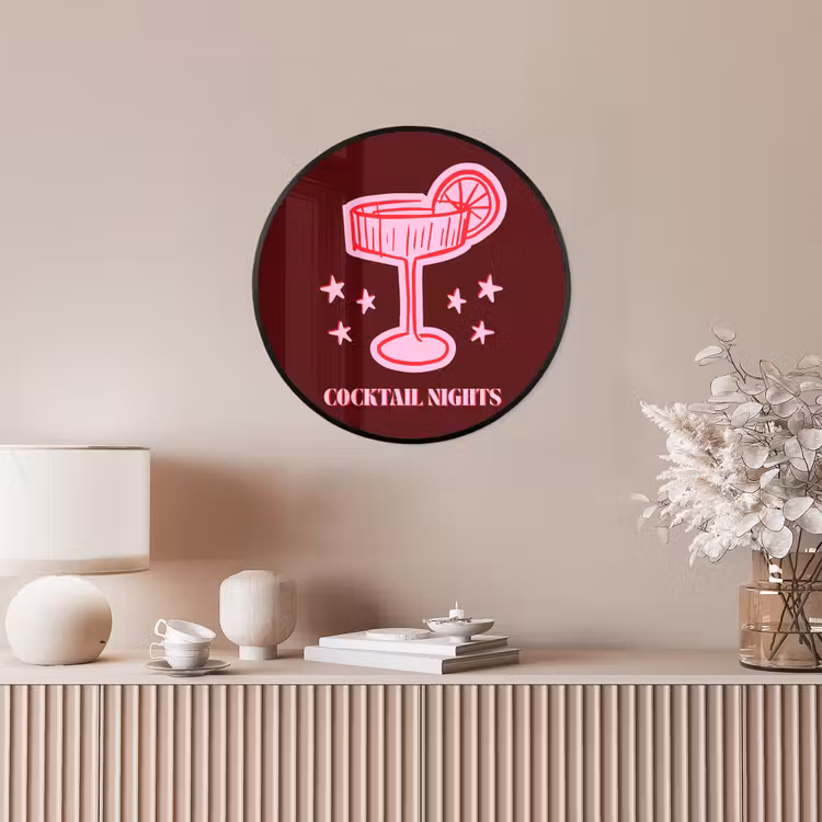 Ronde fotolijst - Cocktail - Kerst - Burgundy - Roze — 5