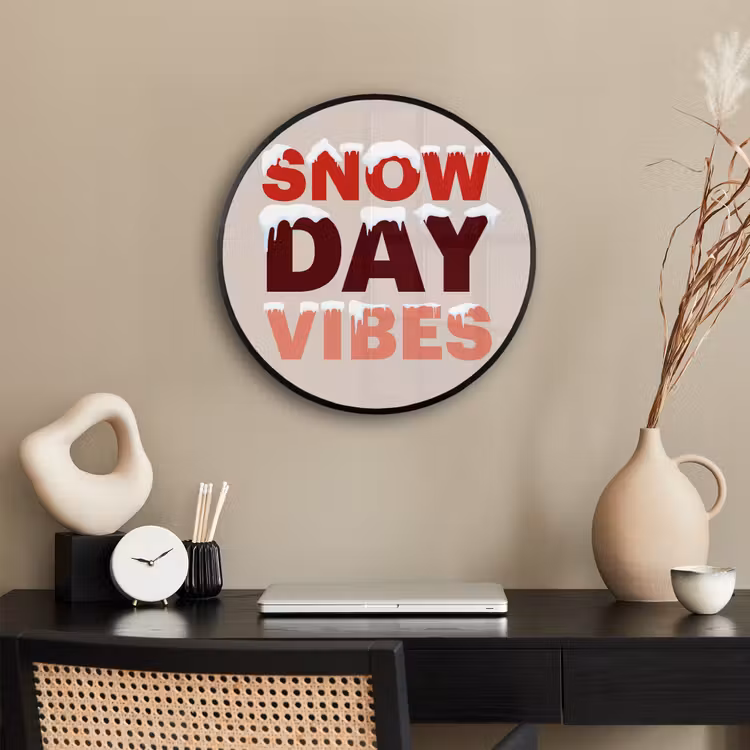 Ronde fotolijst - Sneeuw - Kerst - Tekst - Rood — 3