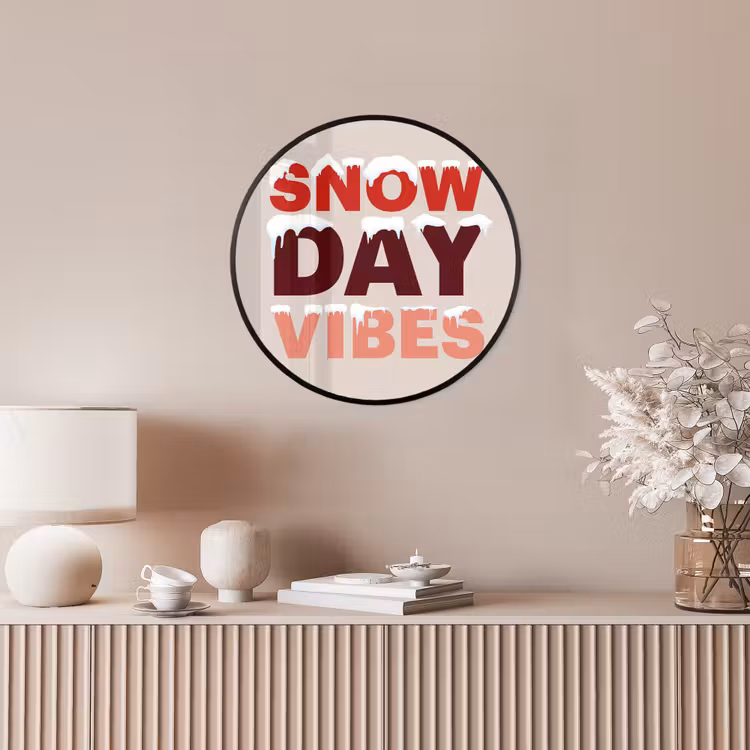 Ronde fotolijst - Sneeuw - Kerst - Tekst - Rood — 5