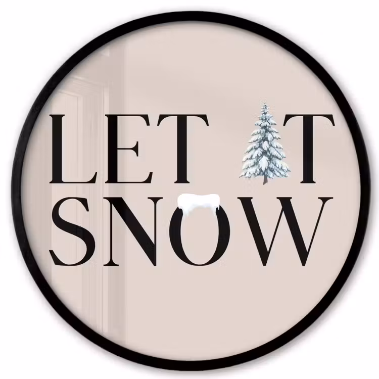 Ronde fotolijst - Tekst - Kerst - Sneeuw — 1