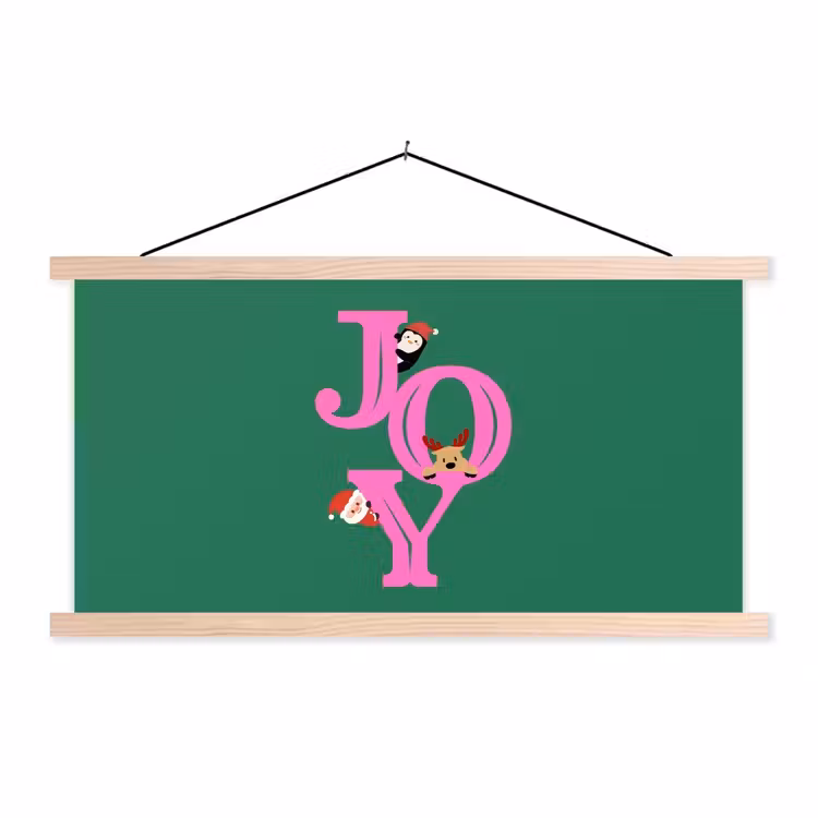 Schoolplaat - Joy - Kerst - Animatie - Roze - Groen — 1