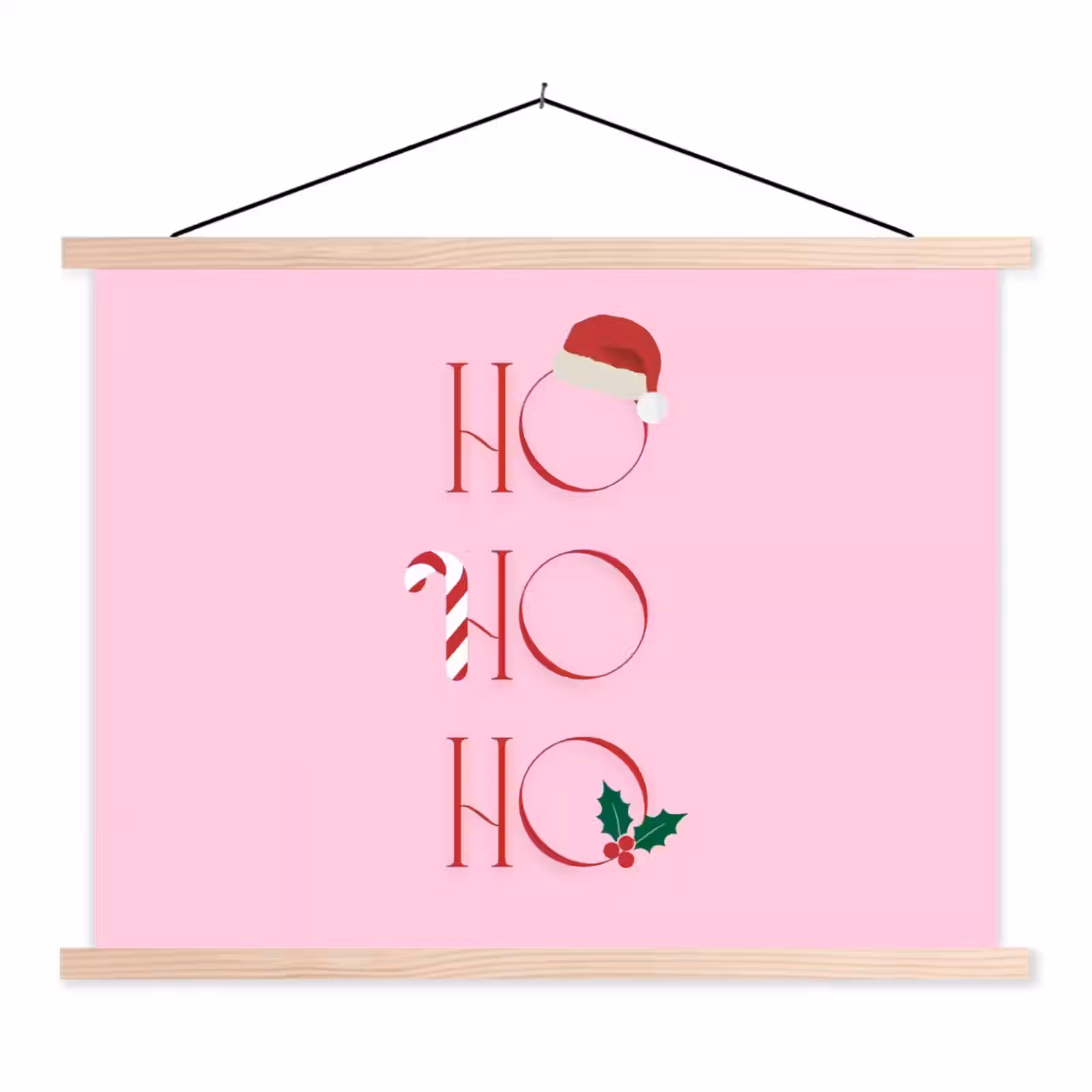 Schoolplaat - Kerst - Tekst - Roze - Illustratie — 1