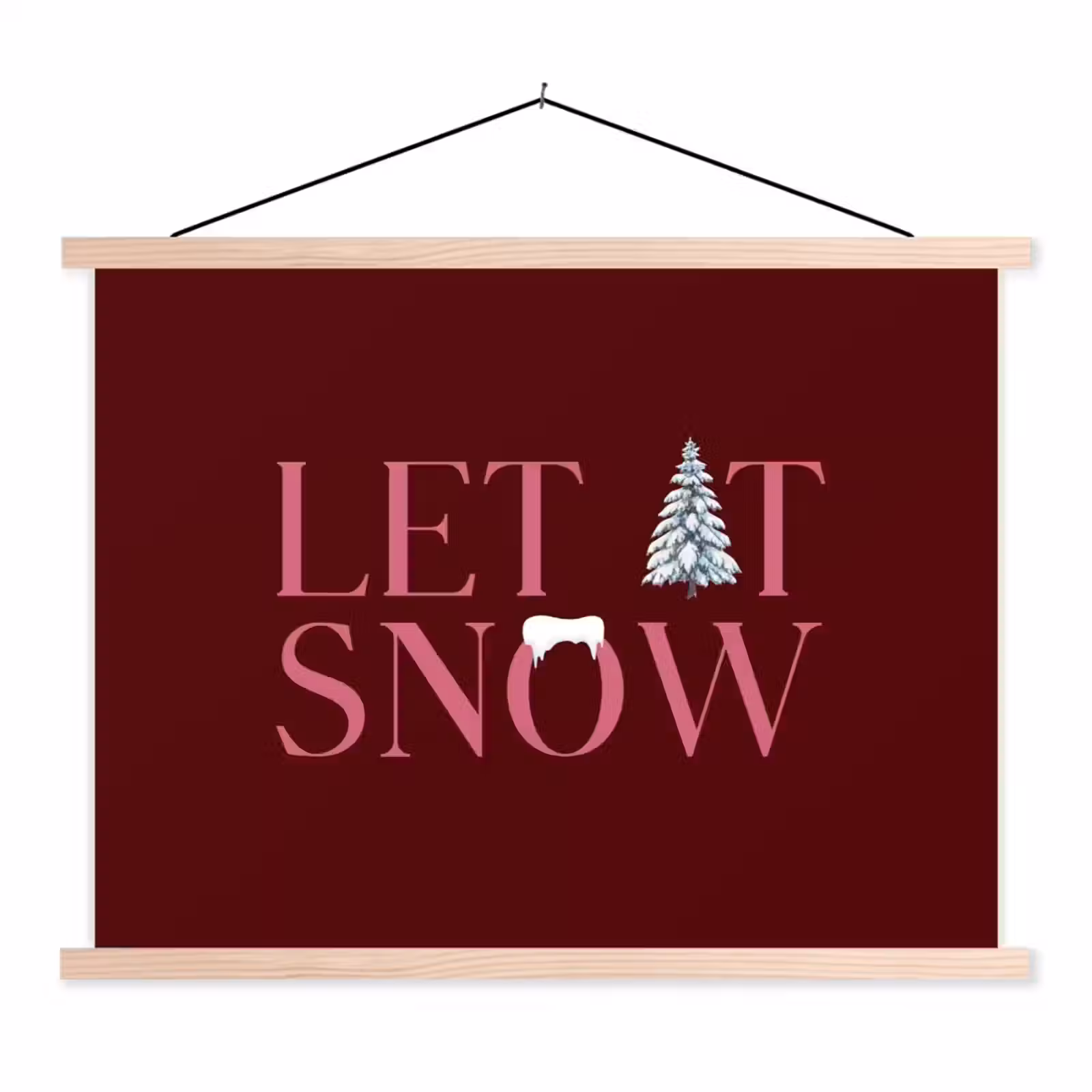 Schoolplaat - Tekst - Kerst - Sneeuw - Roze — 1