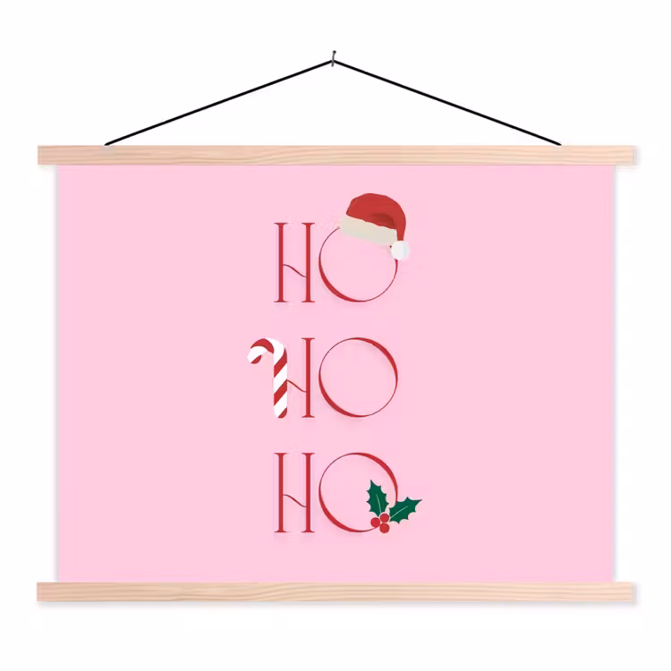 Schoolplaat - Kerst - Tekst - Roze - Illustratie — 1