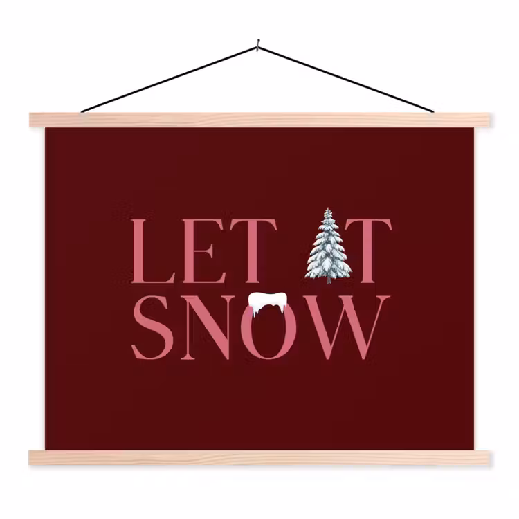Schoolplaat - Tekst - Kerst - Sneeuw - Roze — 1
