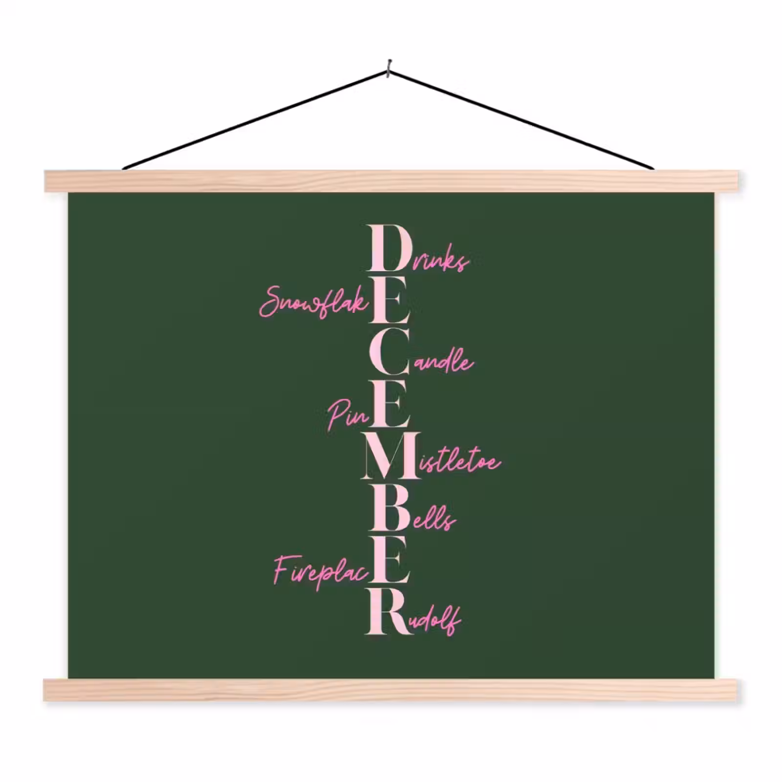 Schoolplaat - December - Tekst - Kerst - Groen — 1