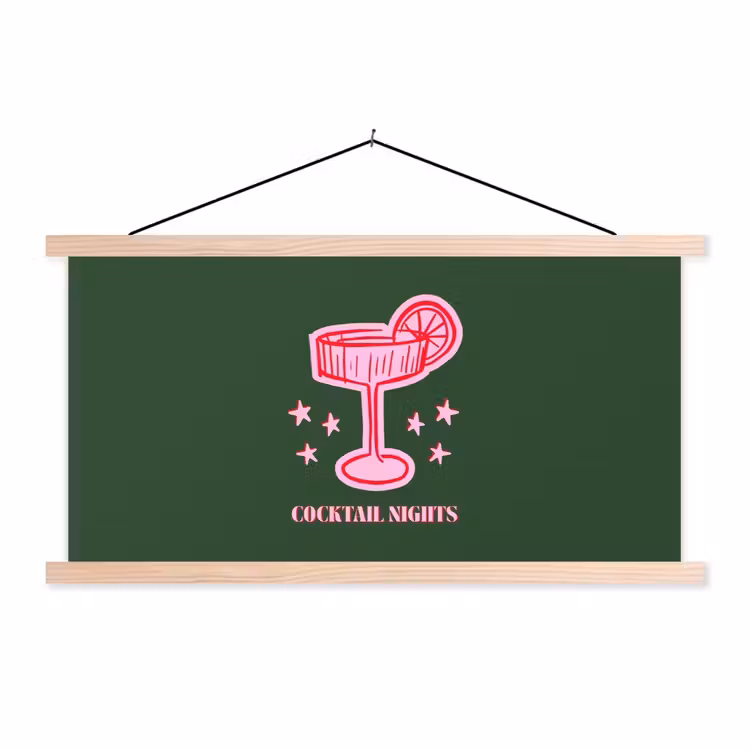 Schoolplaat - Cocktail - Kerst - Roze - Groen — 1