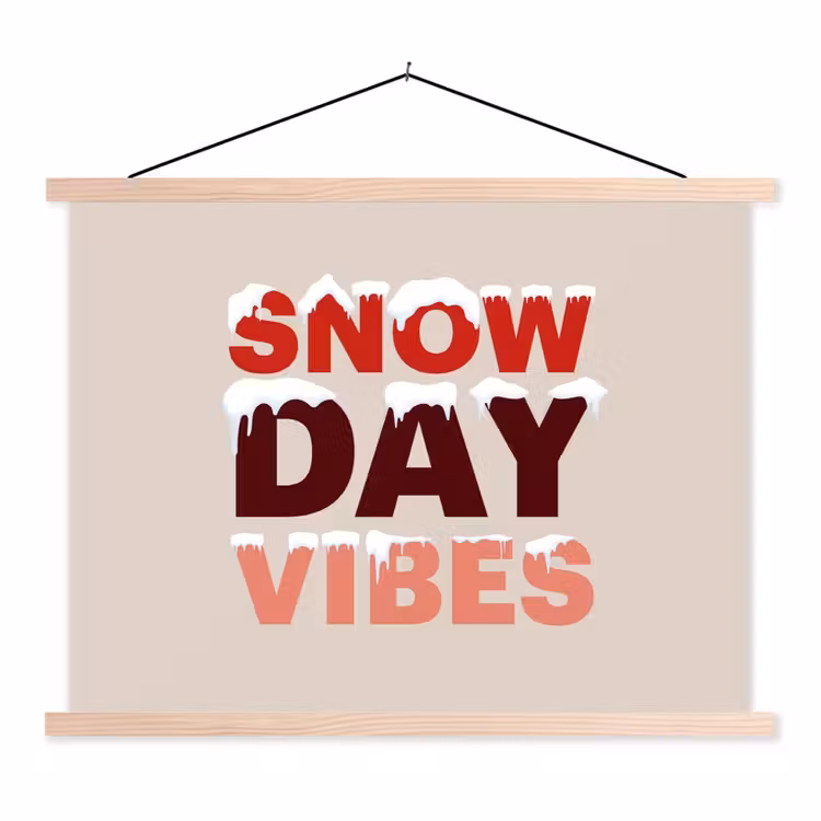Schoolplaat - Sneeuw - Kerst - Tekst - Rood — 1