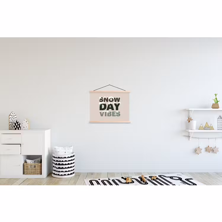 Schoolplaat - Sneeuw - Tekst - Kerst - Beige — 3