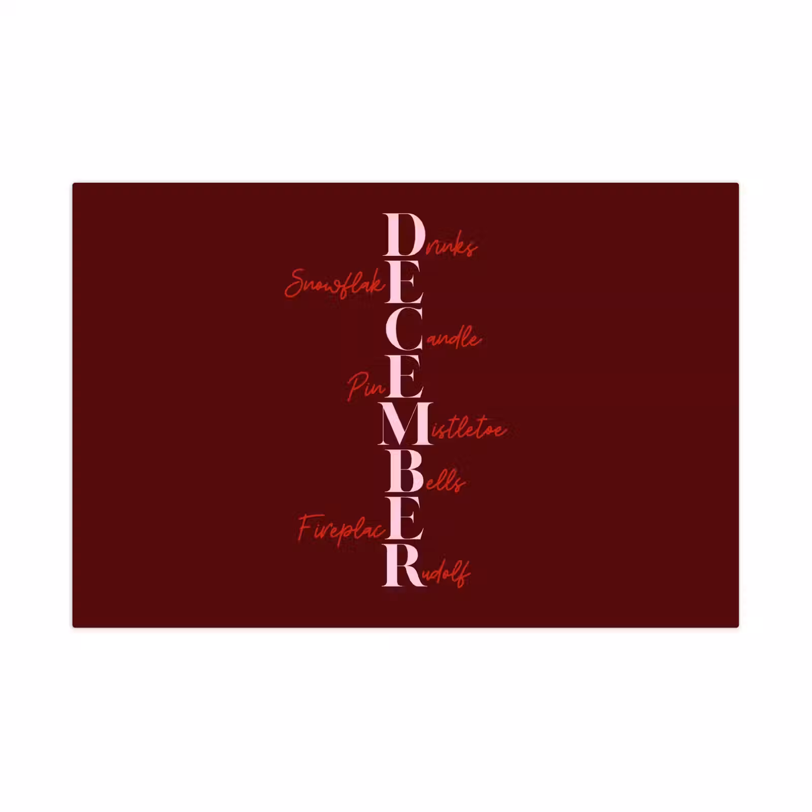 Speelkleed - December - Tekst - Kerst - Burgundy — 1