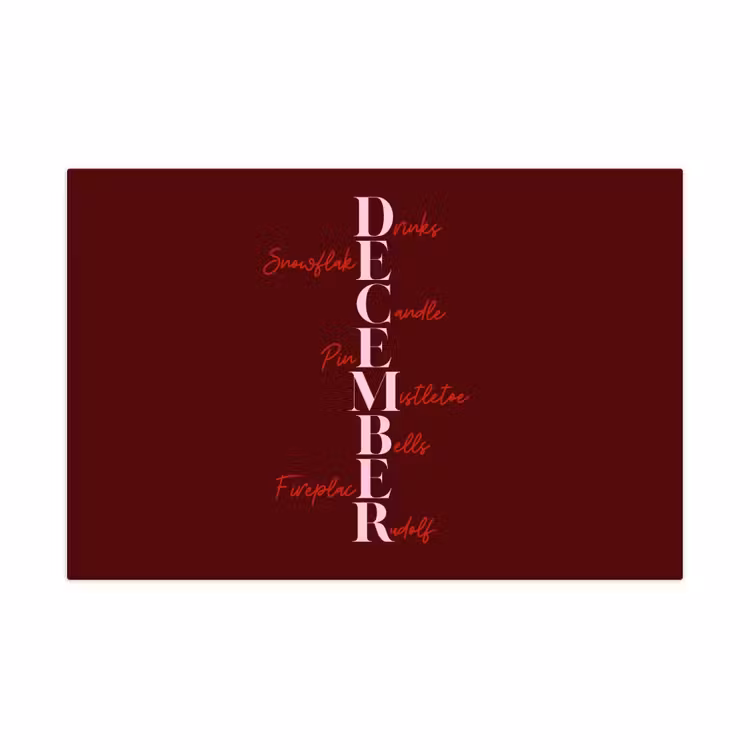 Speelkleed - December - Tekst - Kerst - Burgundy — 1