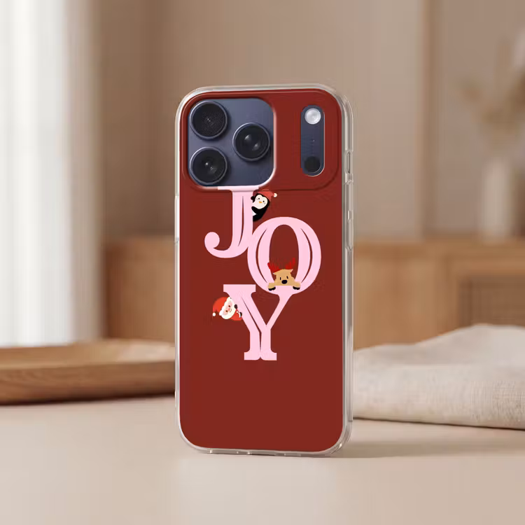 Telefoonhoesje - Joy - Kerst - Animatie - Rood - Roze — 3