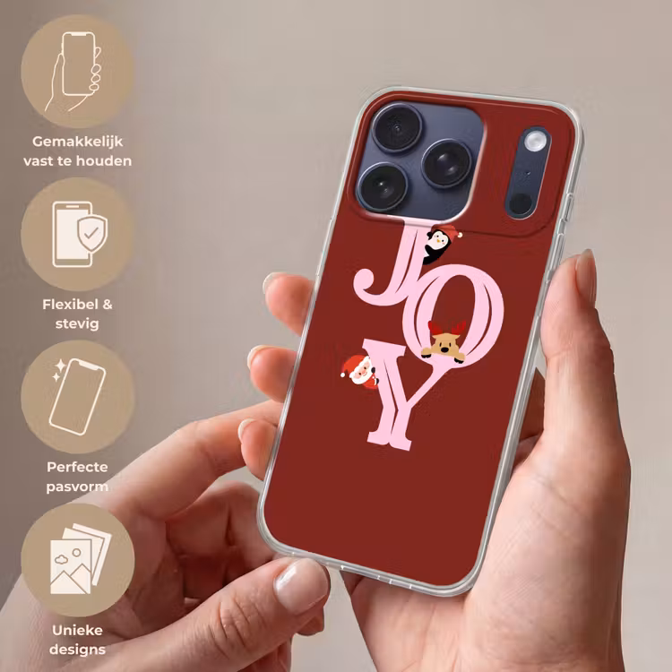 Telefoonhoesje - Joy - Kerst - Animatie - Rood - Roze — 4