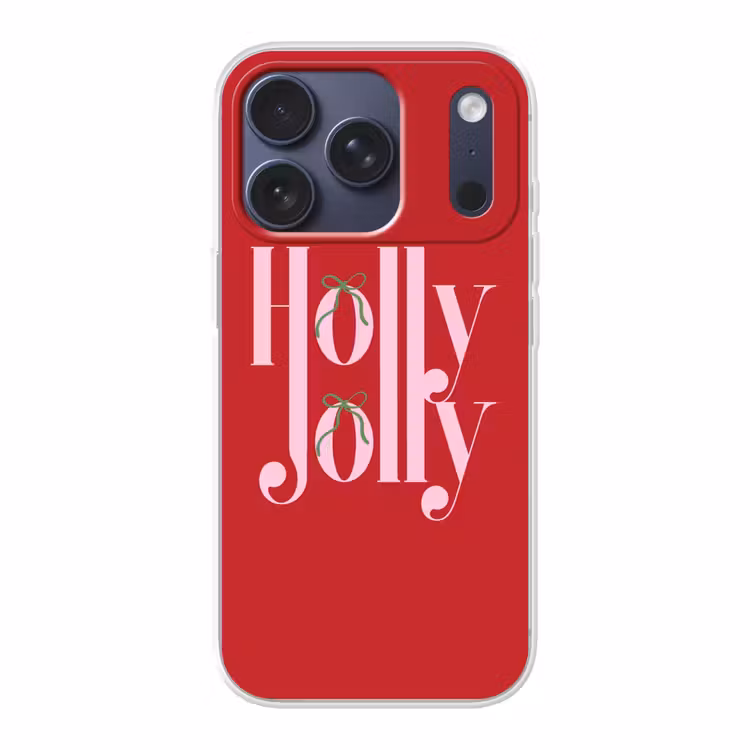 Telefoonhoesje - Kerst - Roze - Rood - Tekst — 1