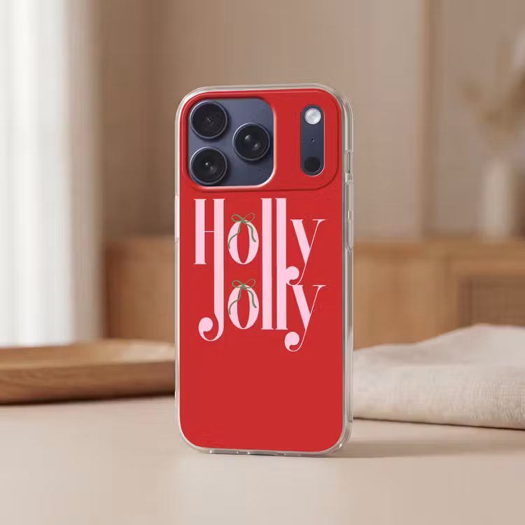 Telefoonhoesje - Kerst - Roze - Rood - Tekst — 3