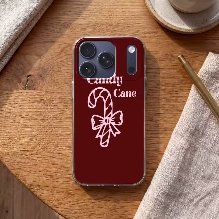 Telefoonhoesje - Kerst - Snoep - Tekst - Roze — 2