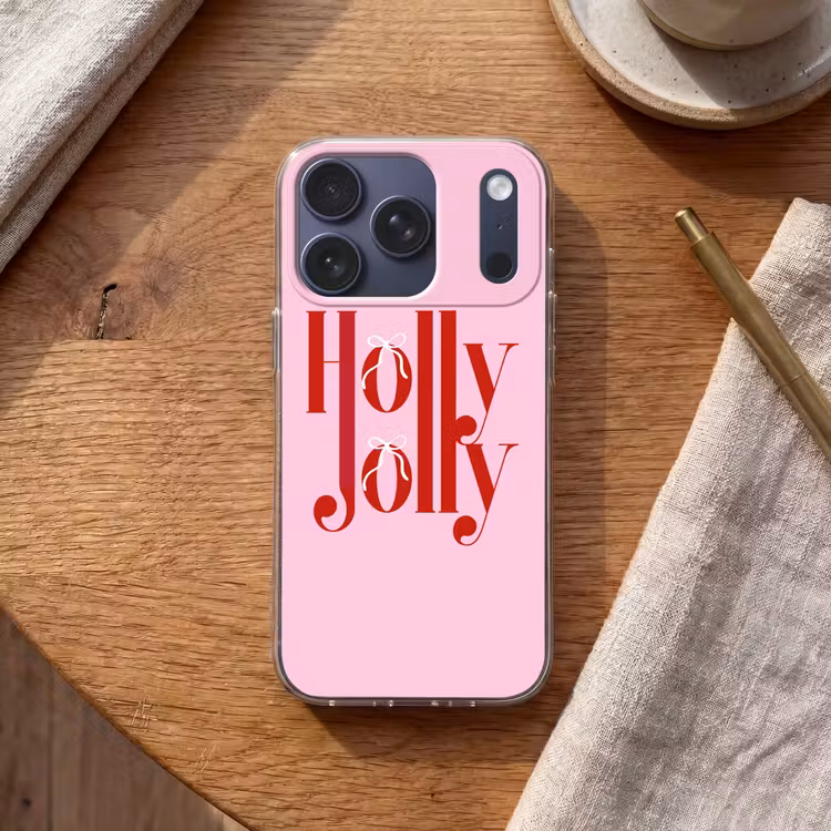 Telefoonhoesje - Kerst - Tekst - Rood - Roze — 2