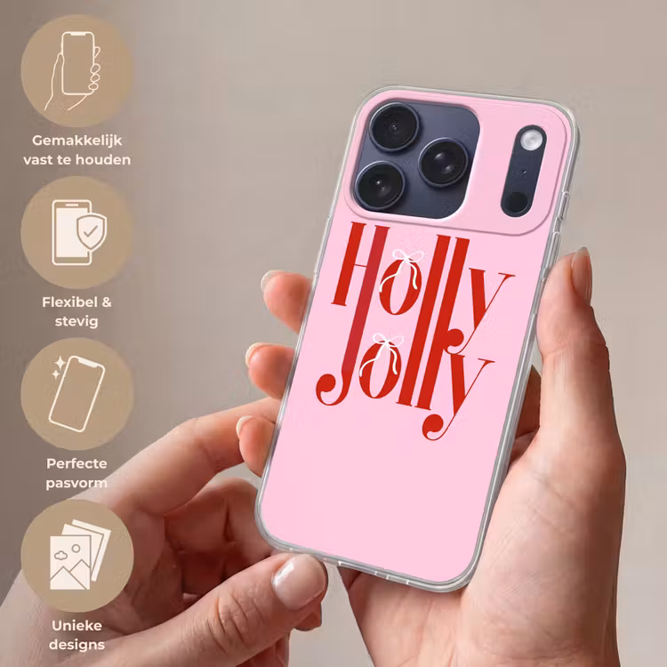 Telefoonhoesje - Kerst - Tekst - Rood - Roze — 4