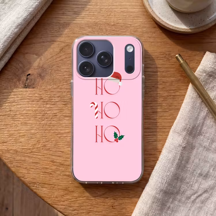 Telefoonhoesje - Kerst - Tekst - Roze - Illustratie — 2