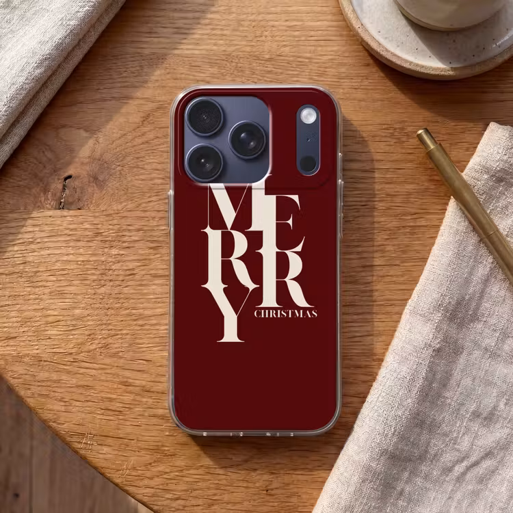 Telefoonhoesje - Merry - Tekst - Donker - Rood — 2