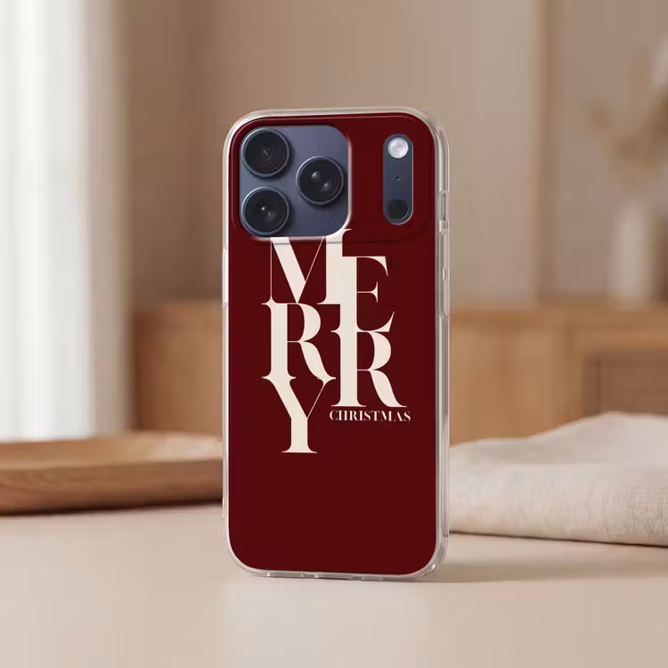 Telefoonhoesje - Merry - Tekst - Donker - Rood — 3
