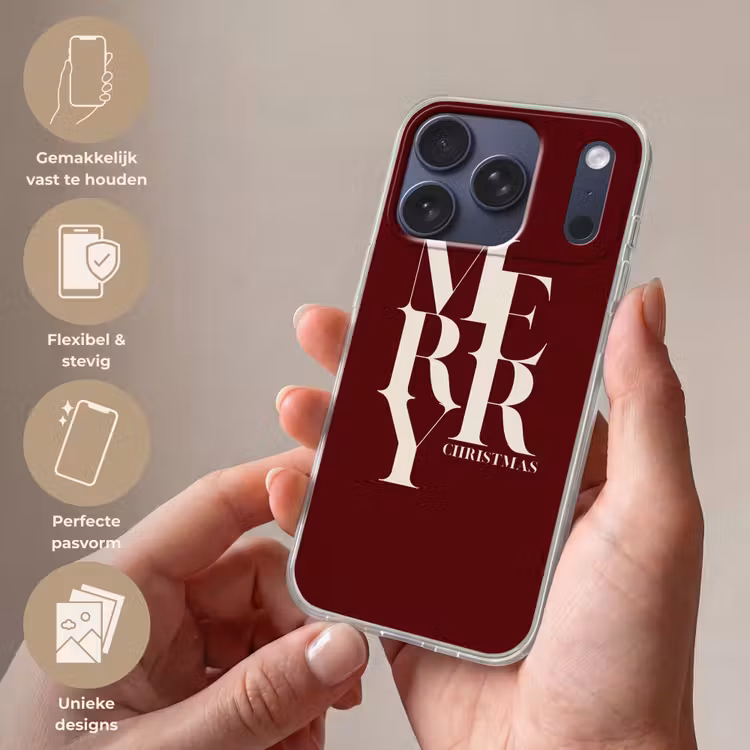 Telefoonhoesje - Merry - Tekst - Donker - Rood — 4