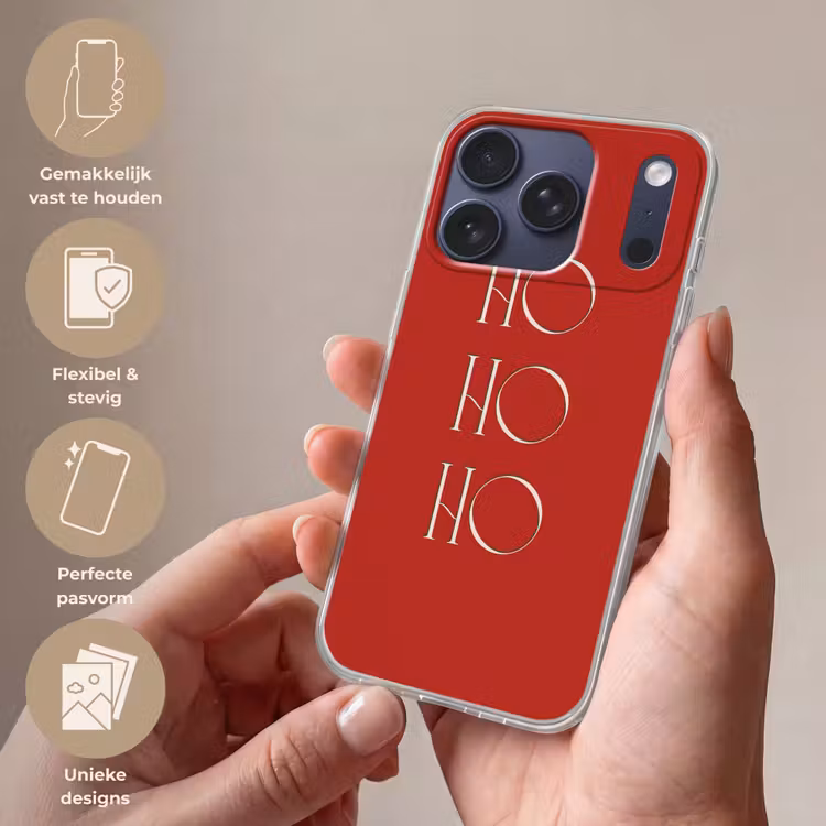 Telefoonhoesje - Tekst - Kerst - Modern - Rood — 4