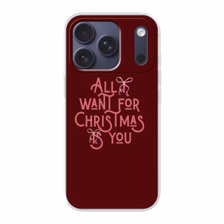 Telefoonhoesje - Tekst - Kerst - Rood - Roze — 1