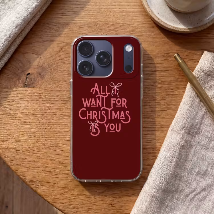 Telefoonhoesje - Tekst - Kerst - Rood - Roze — 2