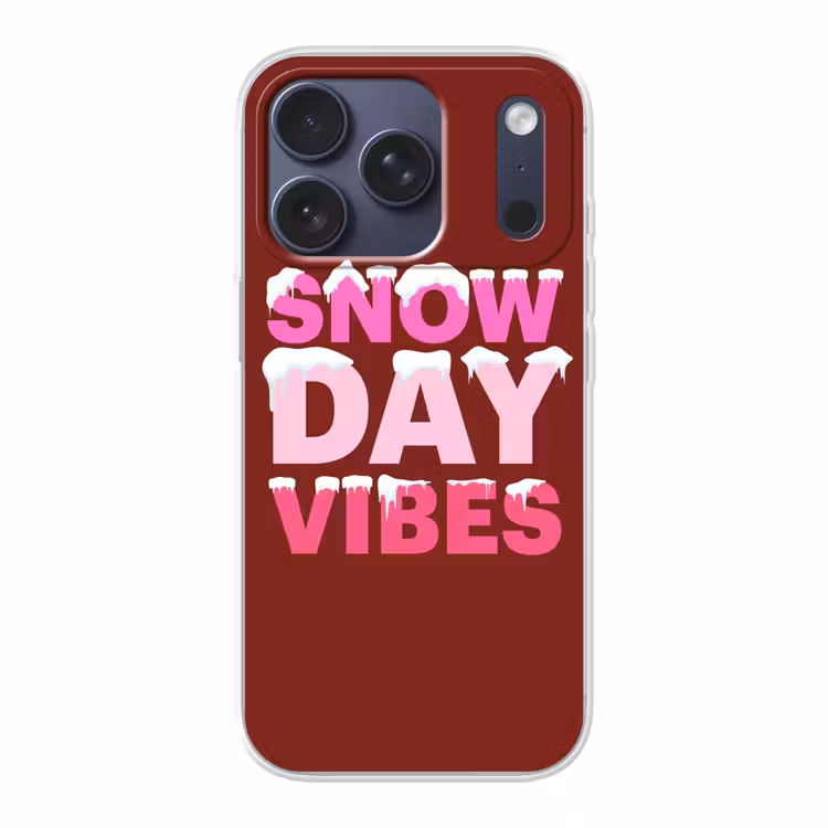 Telefoonhoesje - Kerst - Tekst - Sneeuw - Rood - Roze — 1