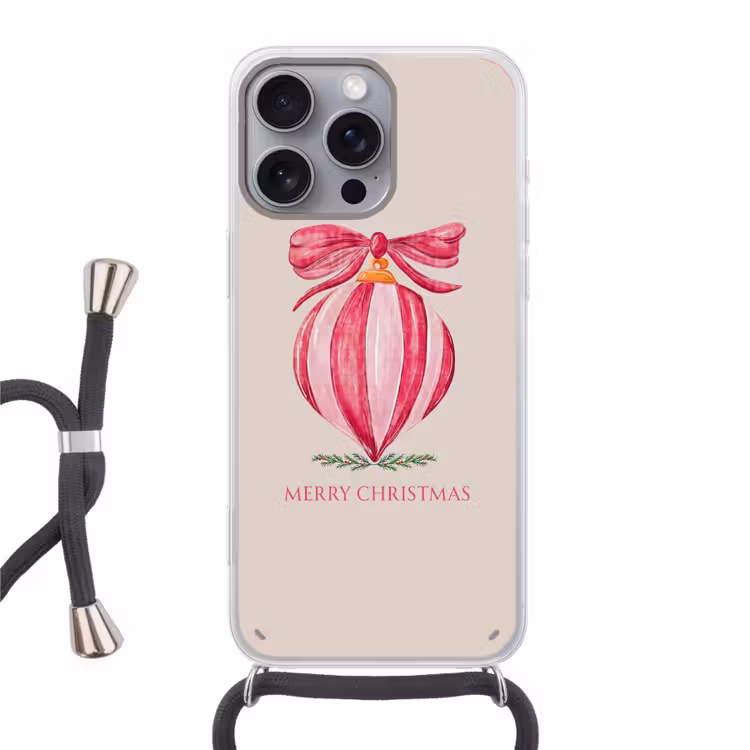 Telefoonhoesje met koord - Kerst - Kerstbal - Tekst — 1