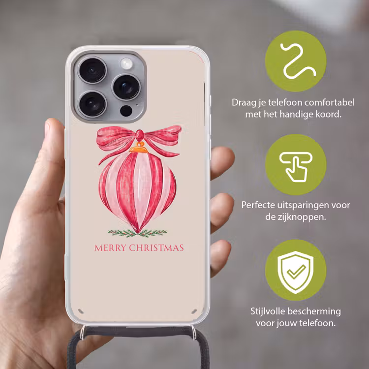 Telefoonhoesje met koord - Kerst - Kerstbal - Tekst — 4