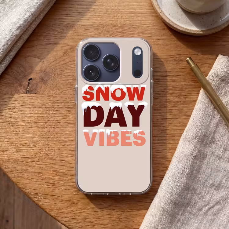 Telefoonhoesje - Sneeuw - Kerst - Tekst - Rood — 2