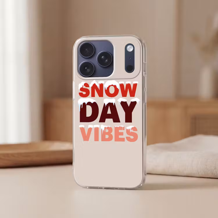 Telefoonhoesje - Sneeuw - Kerst - Tekst - Rood — 3