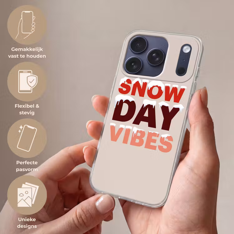 Telefoonhoesje - Sneeuw - Kerst - Tekst - Rood — 4