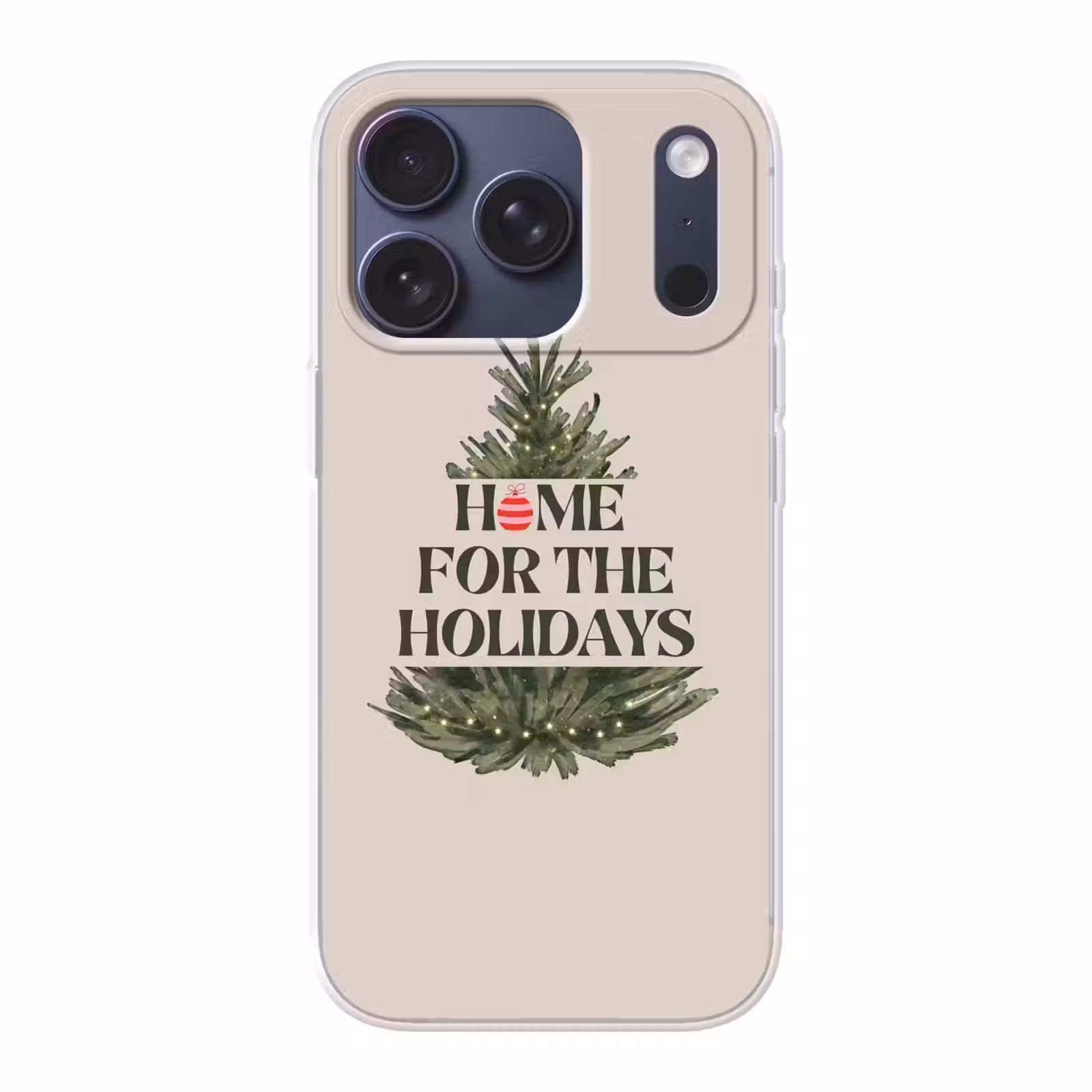 Telefoonhoesje - Kerst - Tekst - Kerstboom - Beige — 1