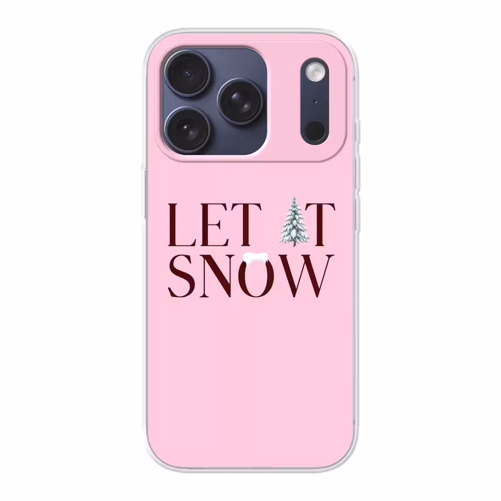 Telefoonhoesje - Kerst - Tekst - Sneeuw - Roze — 1