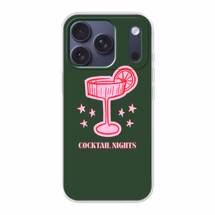 Telefoonhoesje - Cocktail - Kerst - Roze - Groen — 1