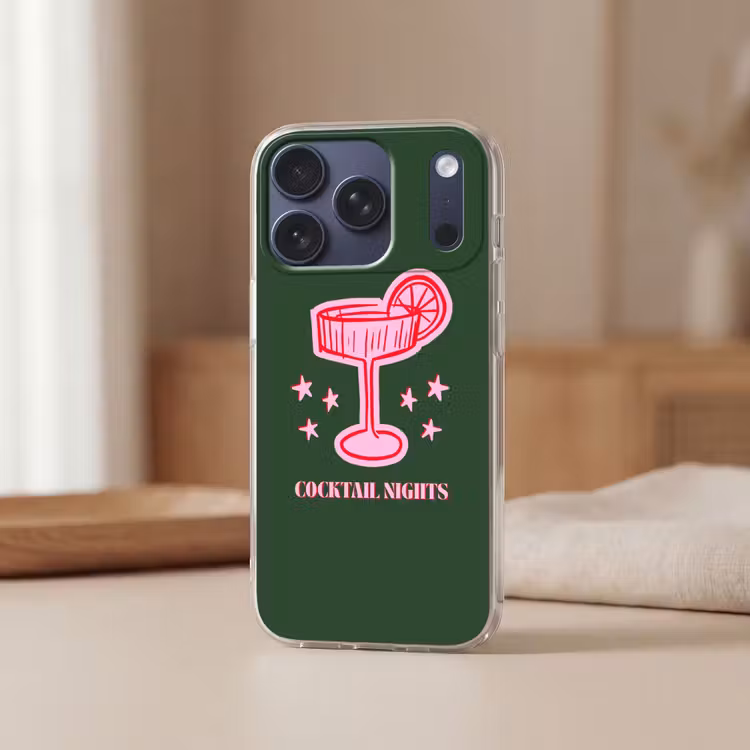 Telefoonhoesje - Cocktail - Kerst - Roze - Groen — 3