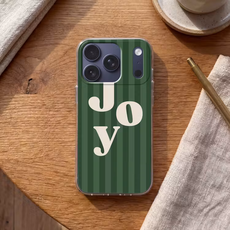 Telefoonhoesje - Joy - Kerst - Tekst - Groen — 2