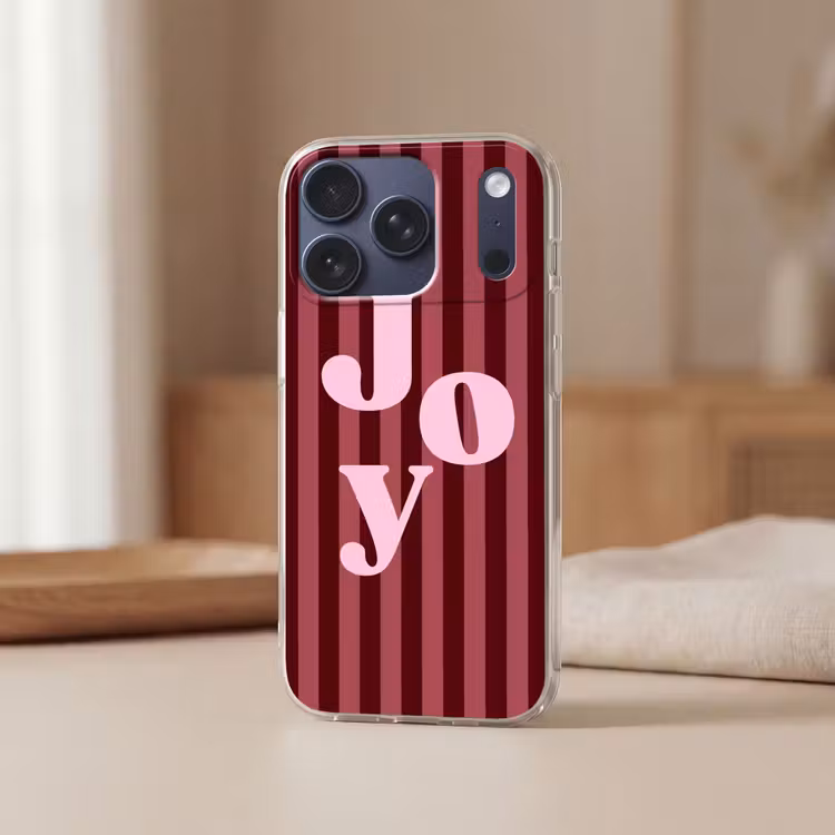 Telefoonhoesje - Joy - Kerst - Tekst - Roze — 3