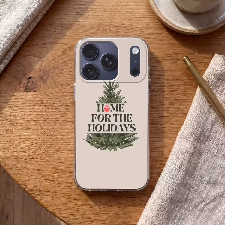 Telefoonhoesje - Kerst - Tekst - Kerstboom - Beige — 2