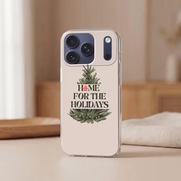 Telefoonhoesje - Kerst - Tekst - Kerstboom - Beige — 3