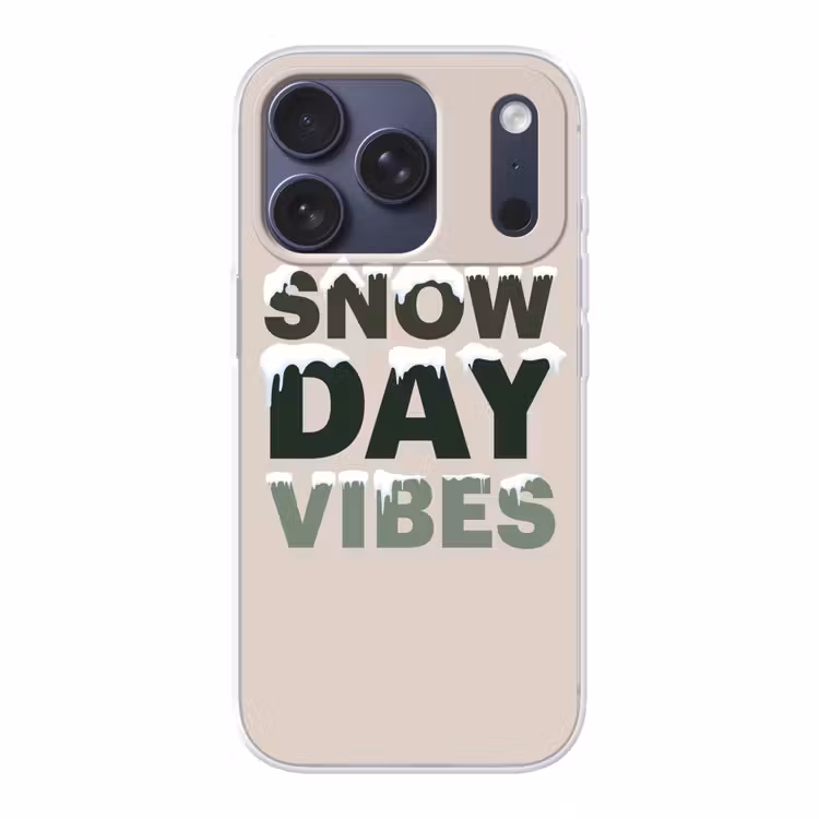 Telefoonhoesje - Sneeuw - Tekst - Kerst - Beige — 1