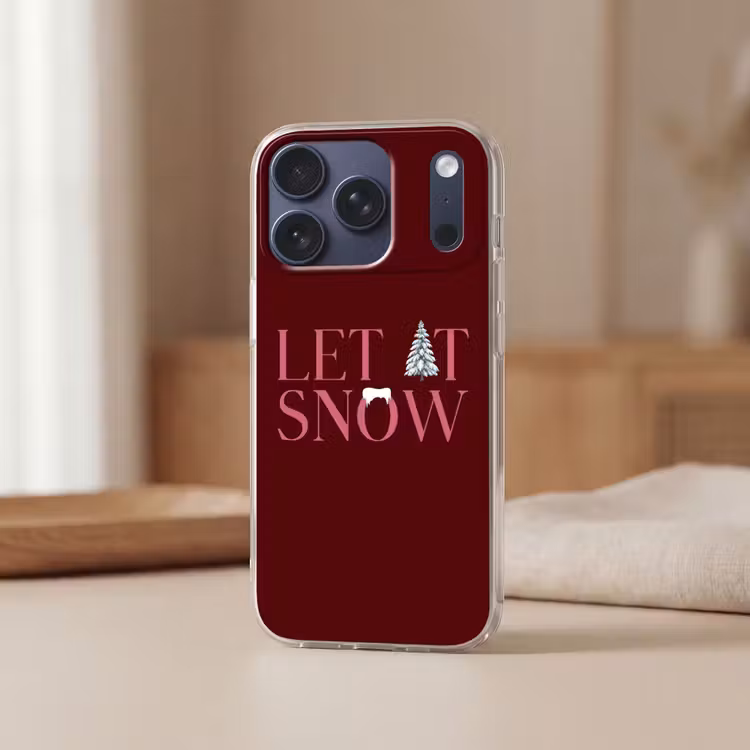 Telefoonhoesje - Tekst - Kerst - Sneeuw - Roze — 3