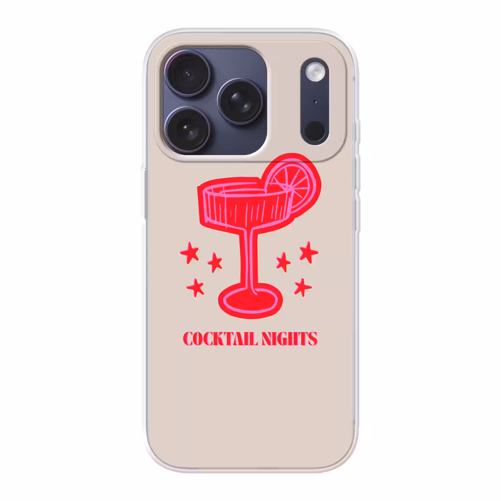 Telefoonhoesje - Cocktail - Kerst - Beige - Roze — 1